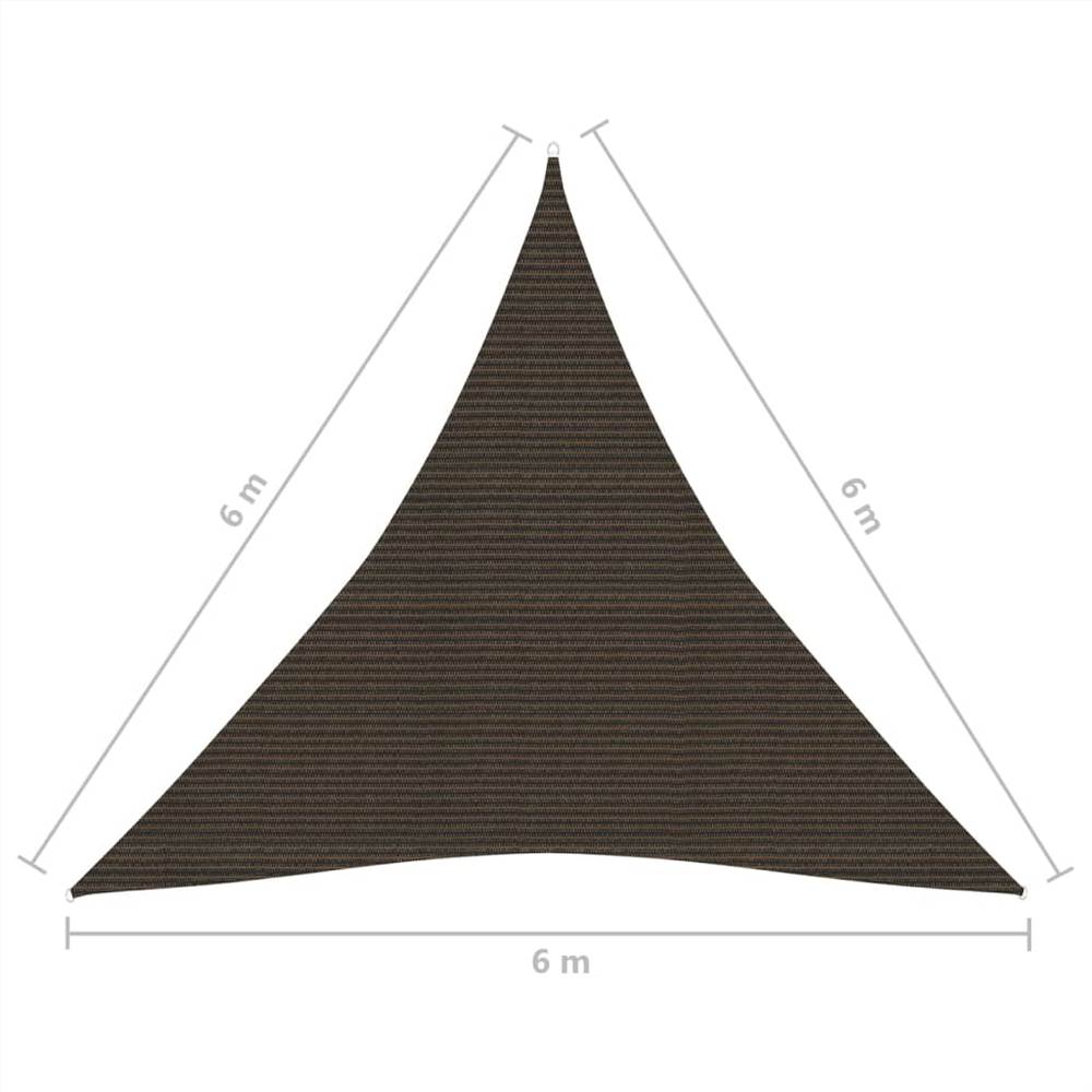 Sunshade Sail 160 g/m² Brown 6x6x6 m HDPE