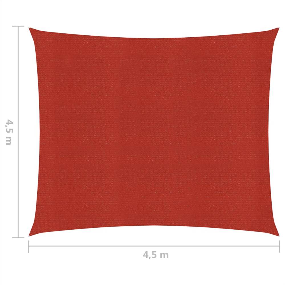 Sunshade Sail 160 g/m² Red 4.5x4.5 m HDPE