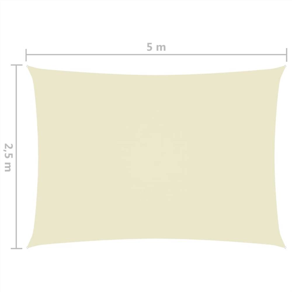 Sunshade Sail Oxford Fabric Rectangular 2.5x5 m Cream
