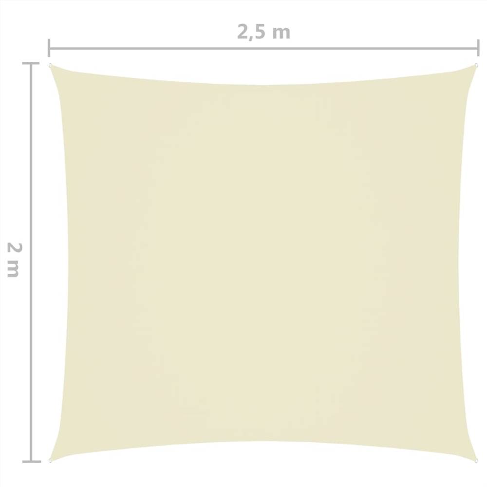 Sunshade Sail Oxford Fabric Rectangular 2x2.5 m Cream
