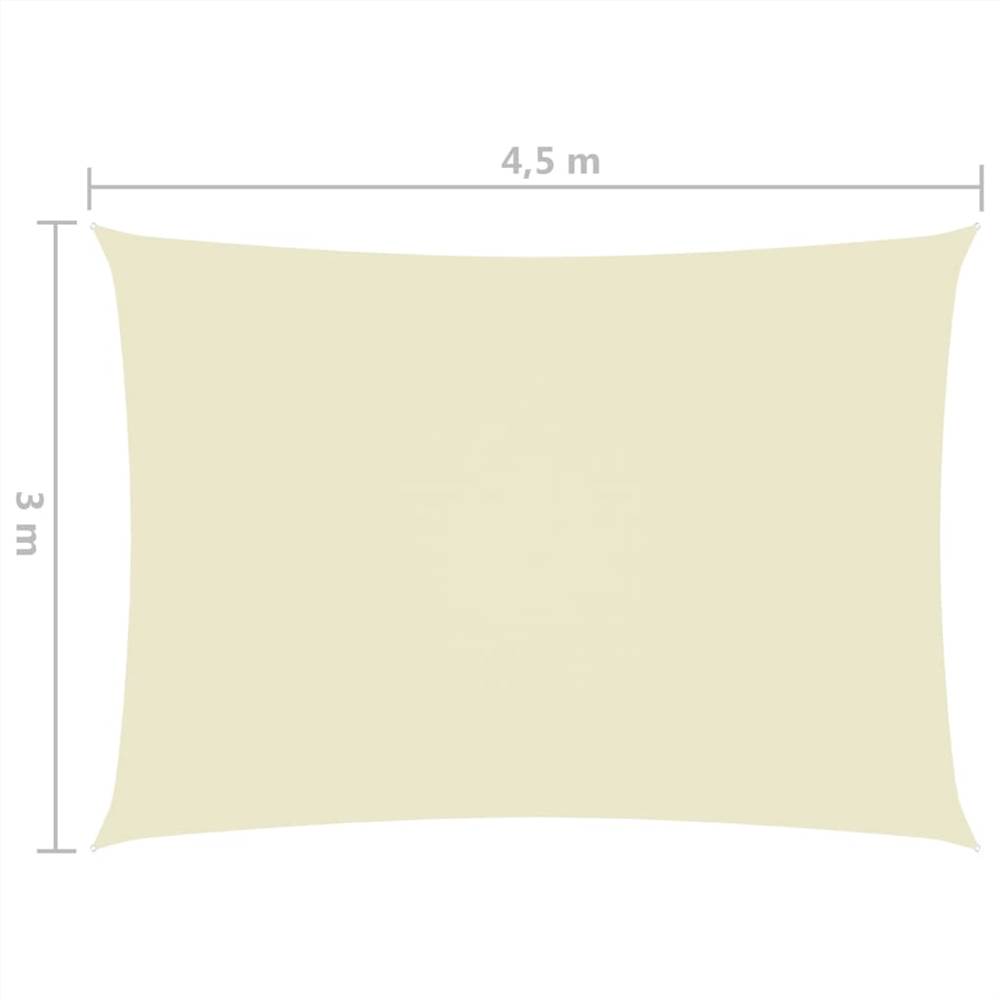 Sunshade Sail Oxford Fabric Rectangular 3x4.5 m Cream
