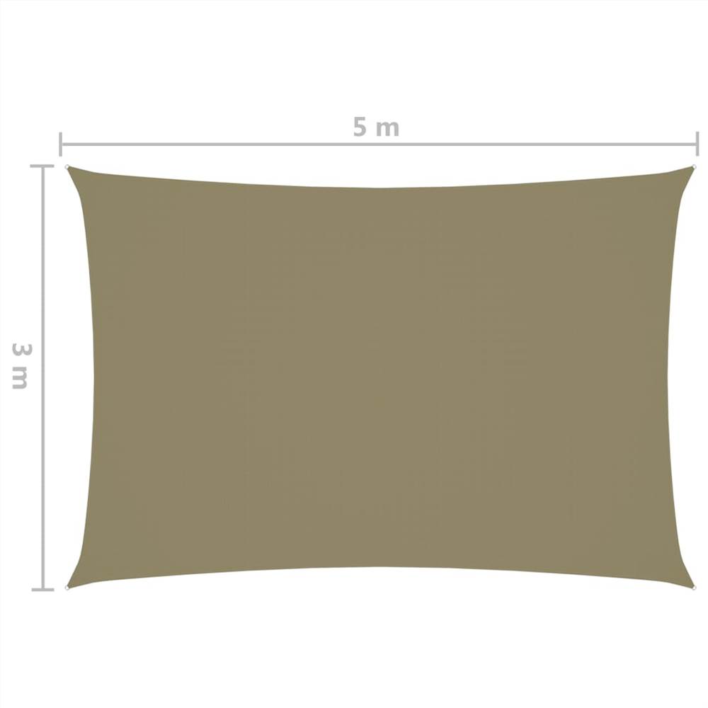 Sunshade Sail Oxford Fabric Rectangular 3x5 m Beige