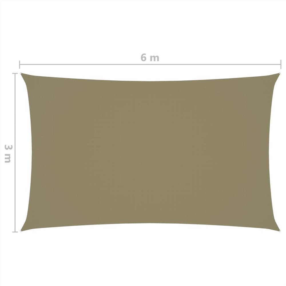 Sunshade Sail Oxford Fabric Rectangular 3x6 m Beige