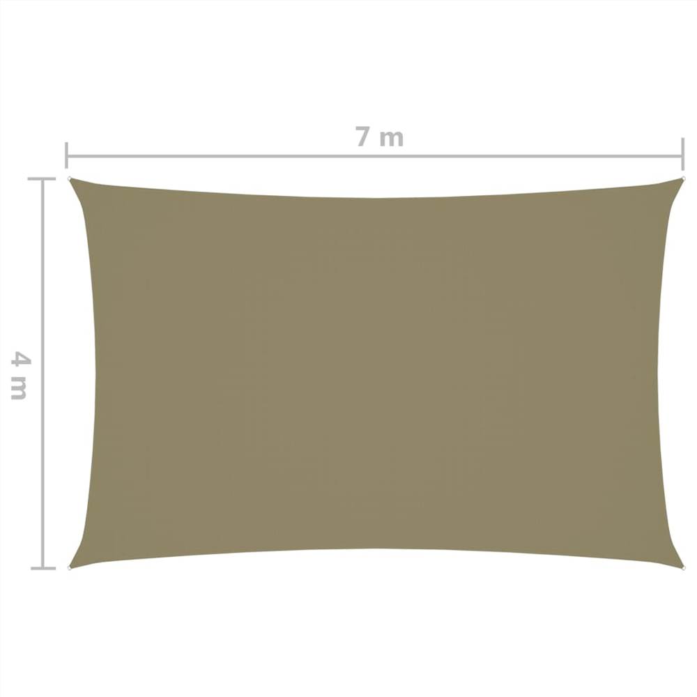 Sunshade Sail Oxford Fabric Rectangular 4x7 m Beige