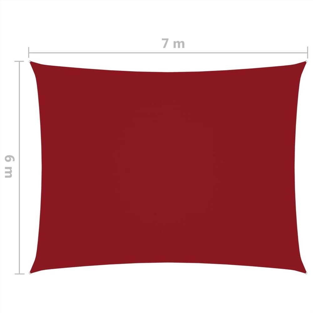 Sunshade Sail Oxford Fabric Rectangular 6x7 m Red