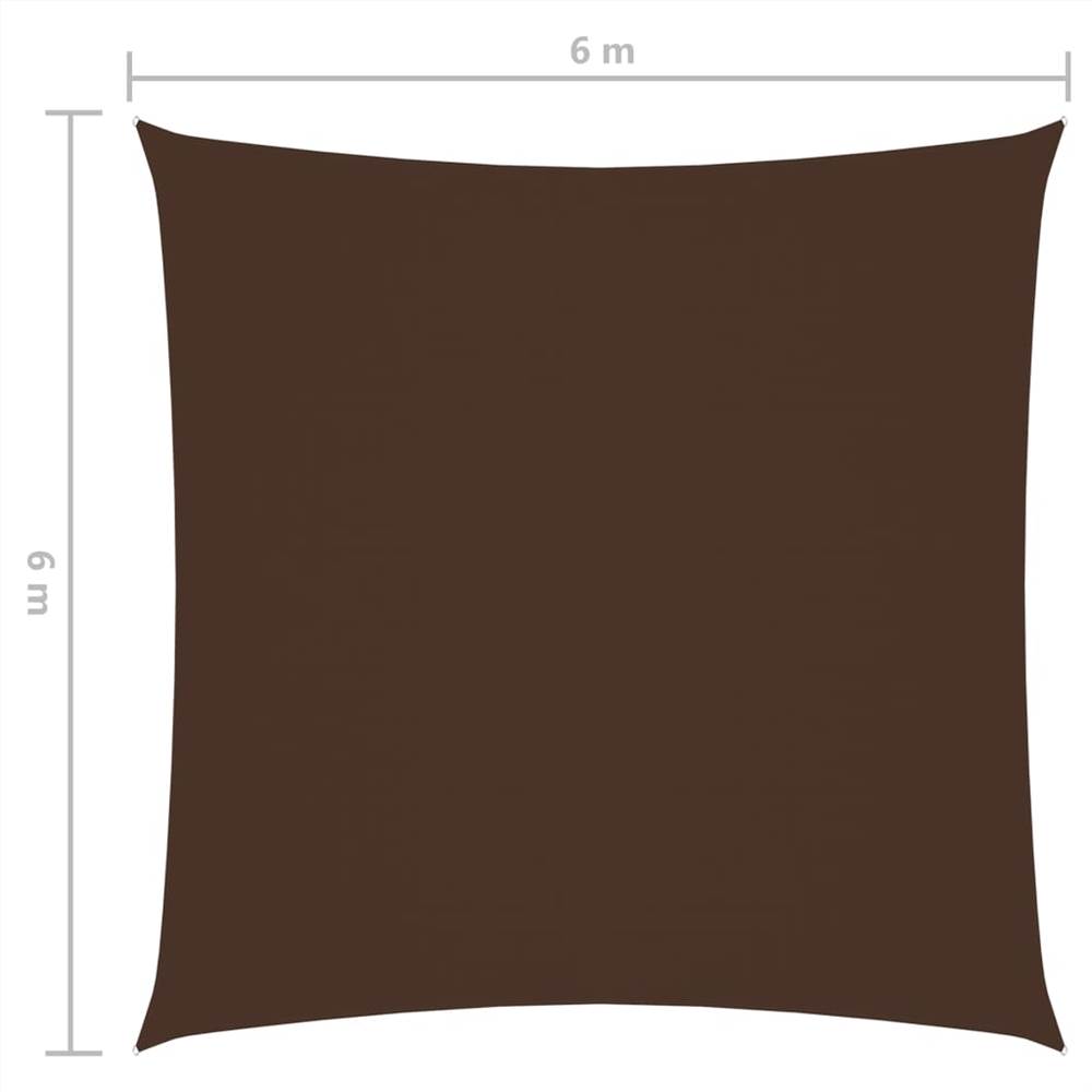 Sunshade Sail Oxford Fabric Square 6x6 m Brown