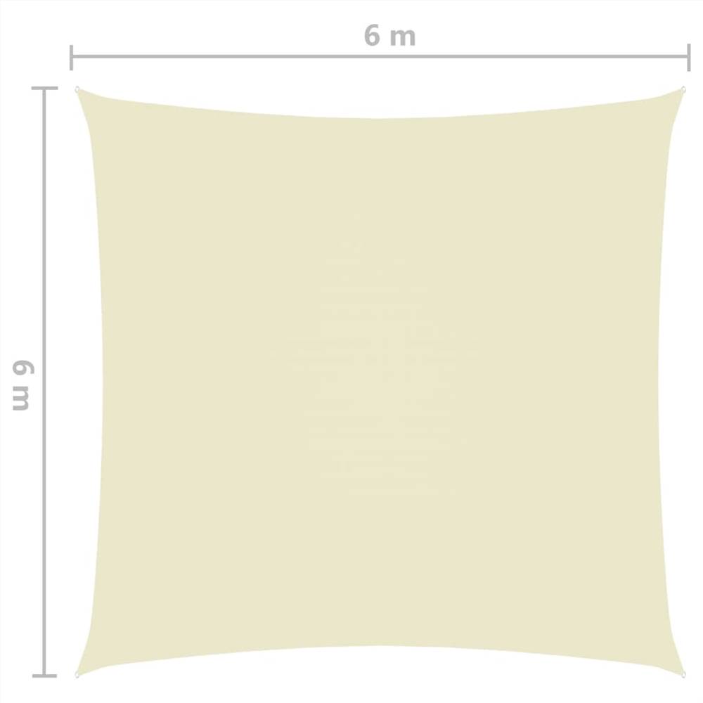 Sunshade Sail Oxford Fabric Square 6x6 m Cream