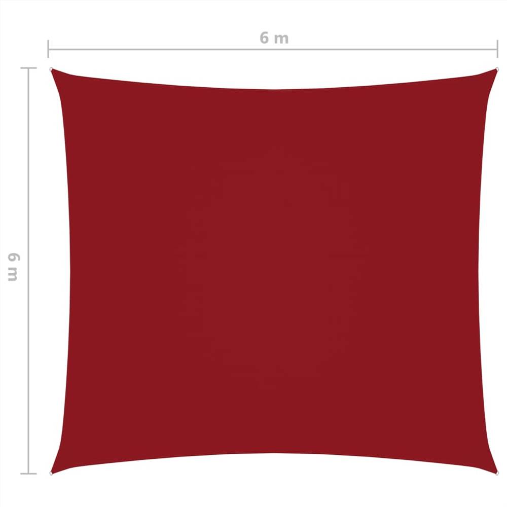 Sunshade Sail Oxford Fabric Square 6x6 m Red
