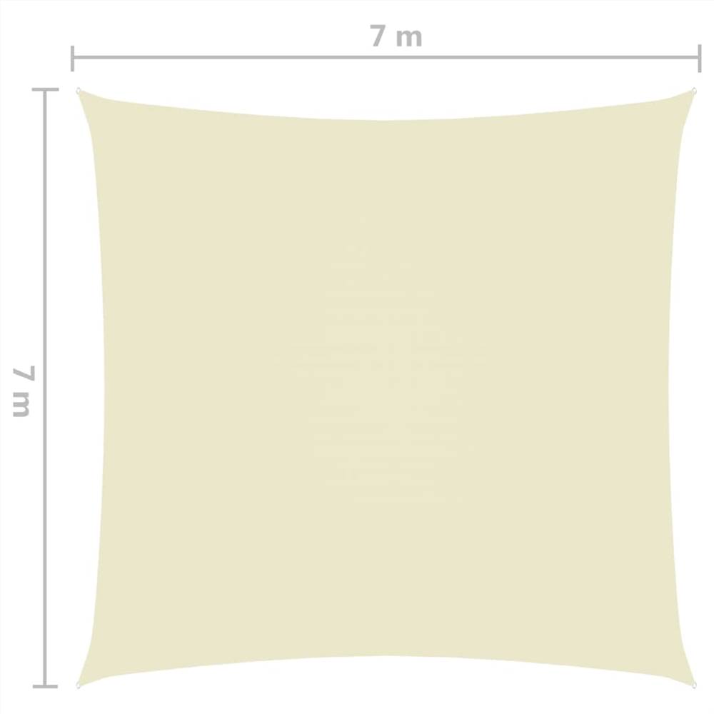 Sunshade Sail Oxford Fabric Square 7x7 m Cream