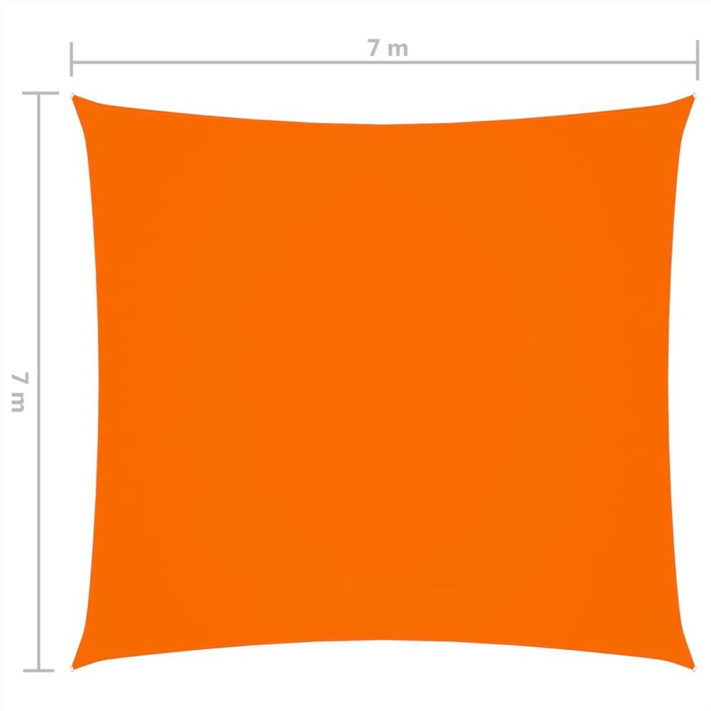 Sunshade Sail Oxford Fabric Square 7x7 m Orange
