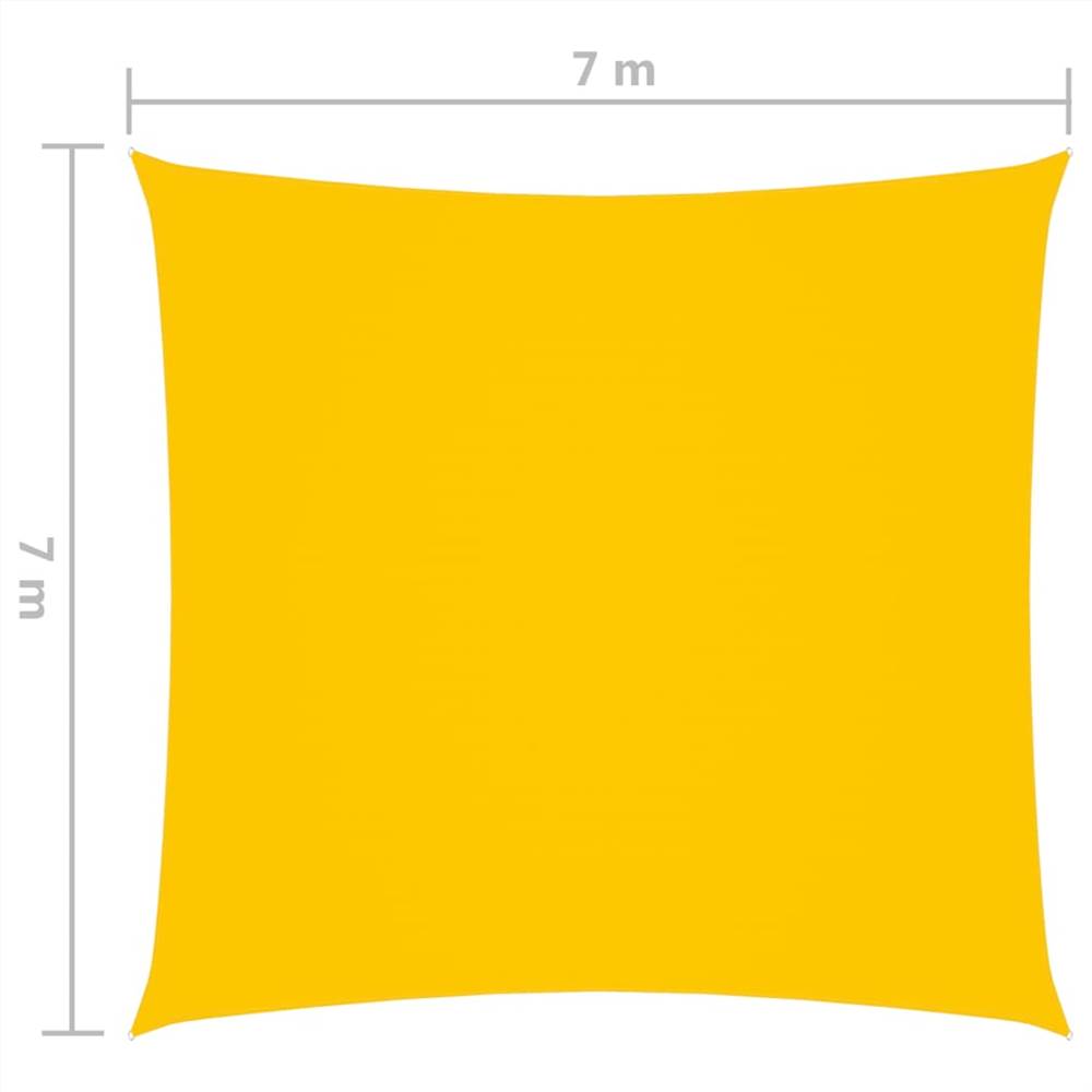 Sunshade Sail Oxford Fabric Square 7x7 m Yellow
