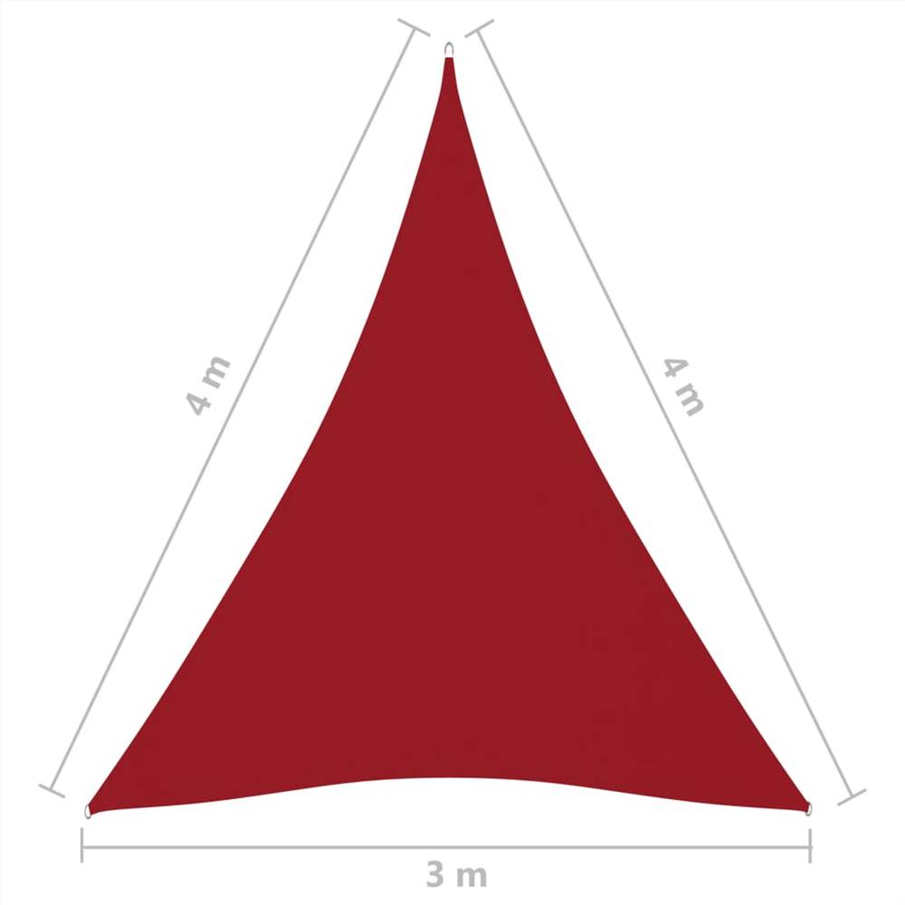 Sunshade Sail Oxford Fabric Triangular 3x4x4 m Red
