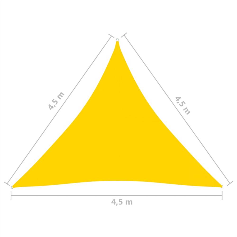 Sunshade Sail Oxford Fabric Triangular 4.5x4.5x4.5 m Yellow