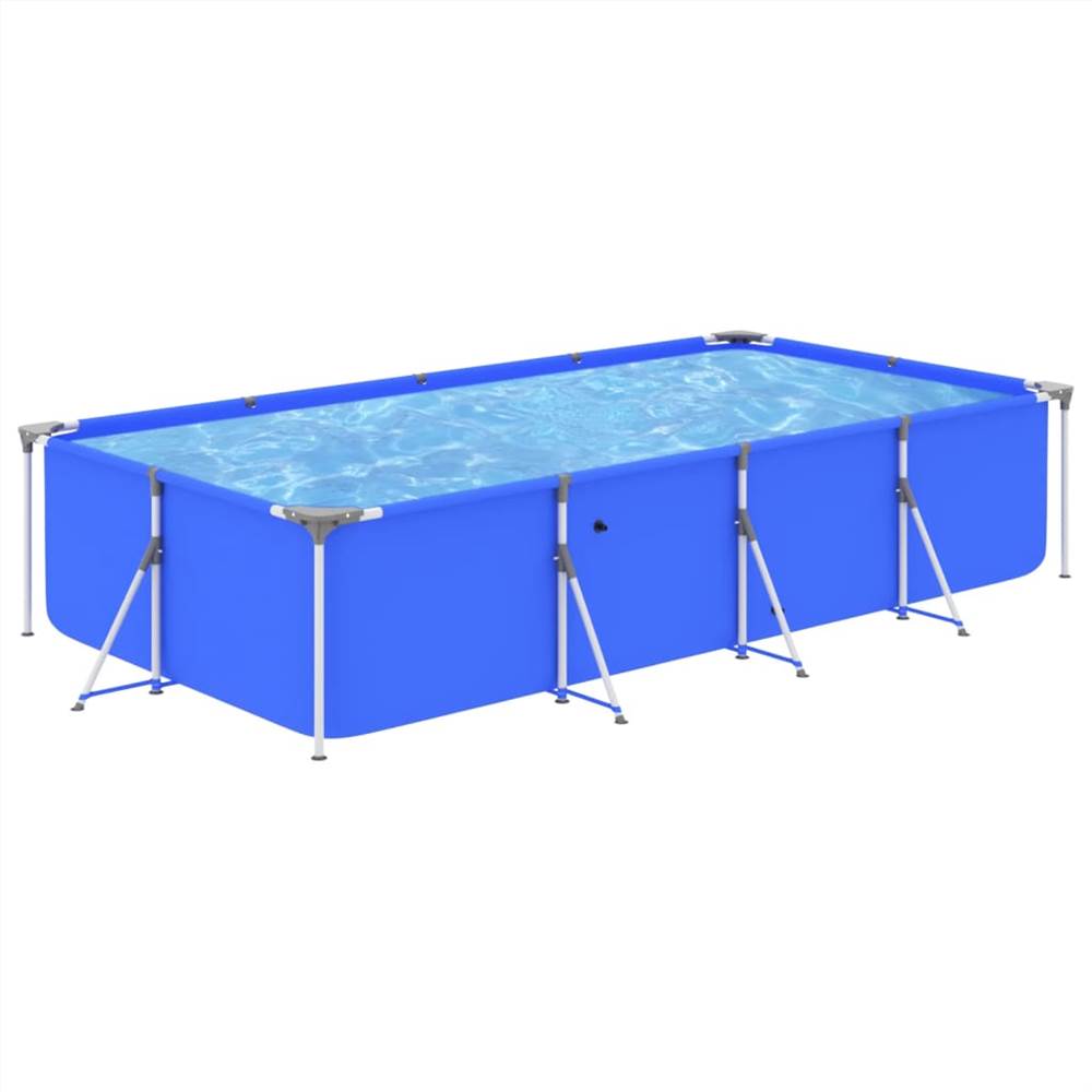 

Swimming Pool with Steel Frame 394x207x80 cm Blue