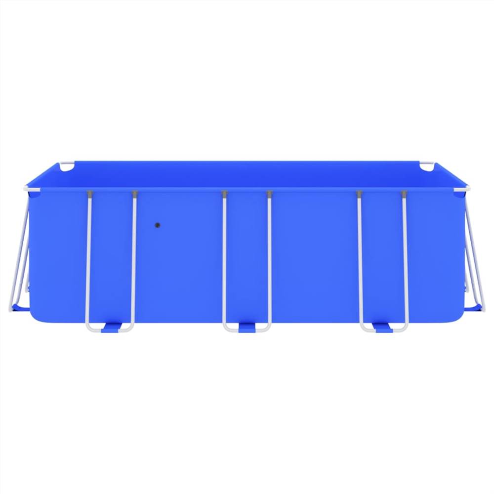 Swimming Pool with Steel Frame 400x207x122 cm Blue