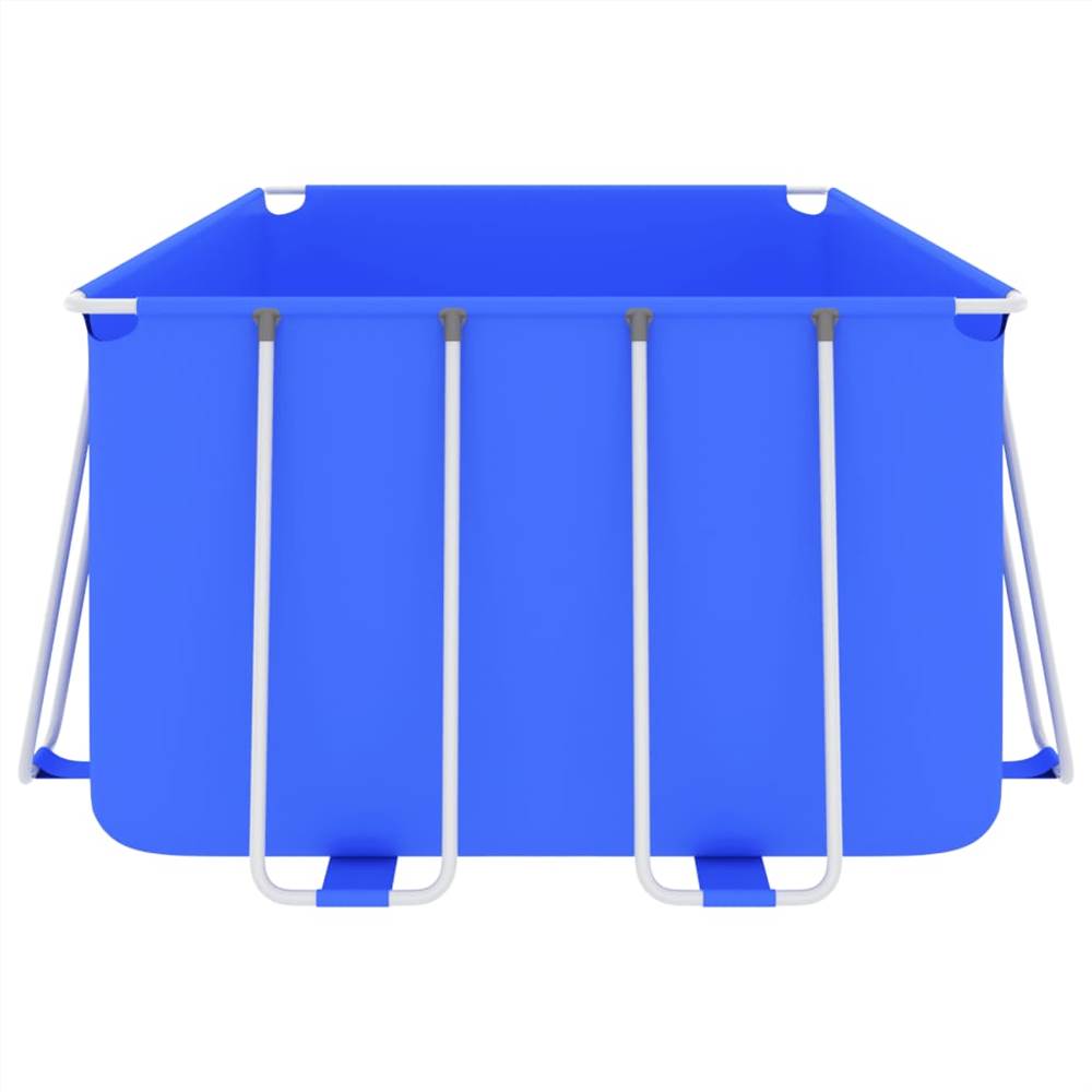 Swimming Pool with Steel Frame 400x207x122 cm Blue
