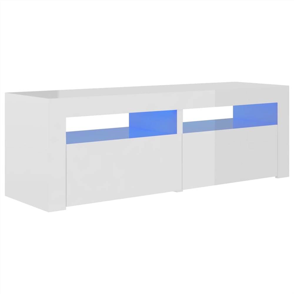 TV Cabinet With LED Lights High Gloss White 120x35x40 Cm 13 TV Cabinet with LED Lights High Gloss White 120x35x40 cm