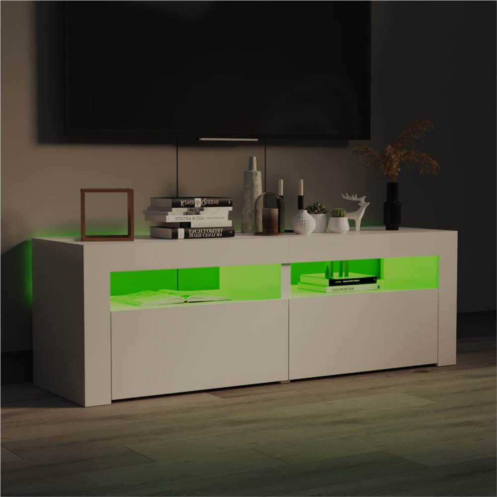TV Cabinet With LED Lights High Gloss White 120x35x40 Cm 14 TV Cabinet with LED Lights High Gloss White 120x35x40 cm