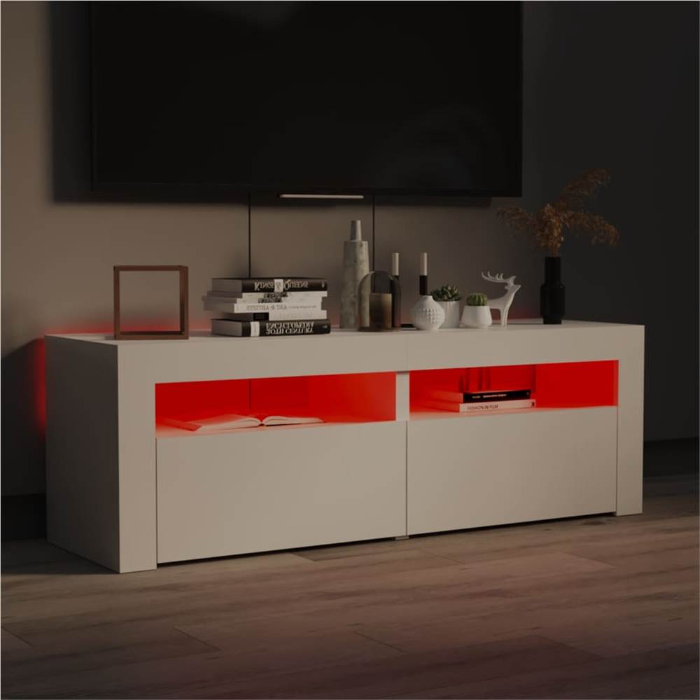 TV Cabinet With LED Lights High Gloss White 120x35x40 Cm 15 TV Cabinet with LED Lights High Gloss White 120x35x40 cm
