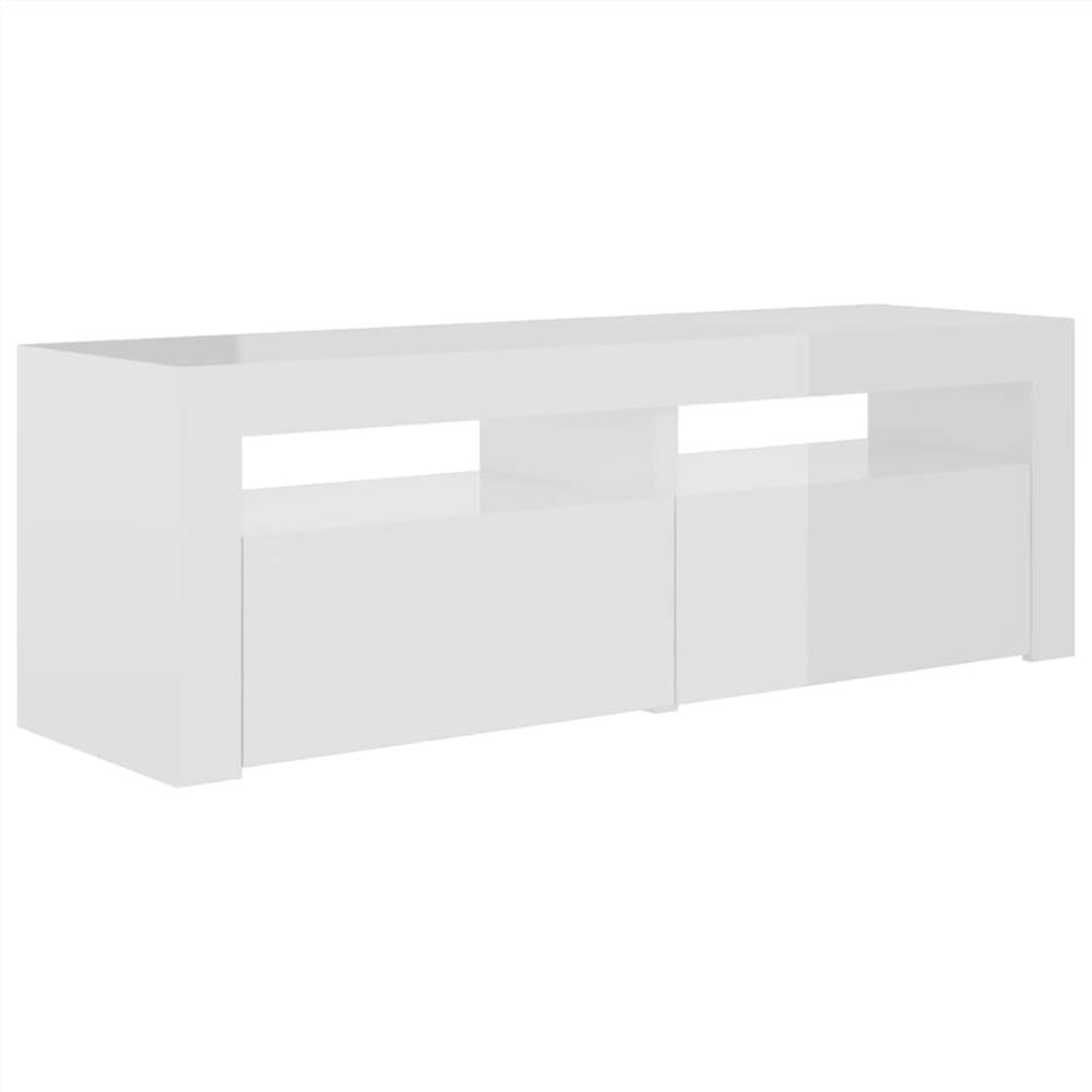 TV Cabinet With LED Lights High Gloss White 120x35x40 Cm 18 TV Cabinet with LED Lights High Gloss White 120x35x40 cm