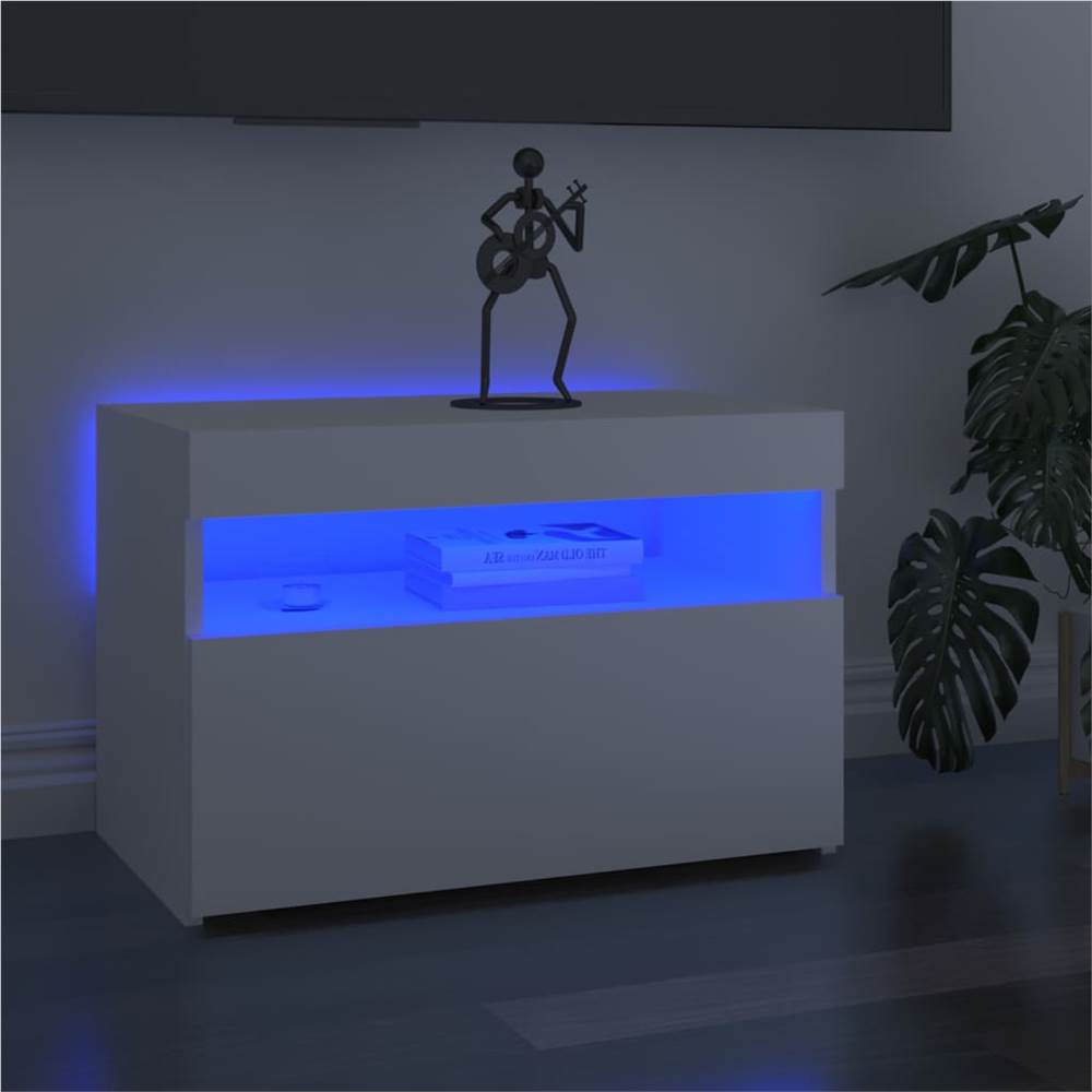 

TV Cabinet with LED Lights White 60x35x40 cm