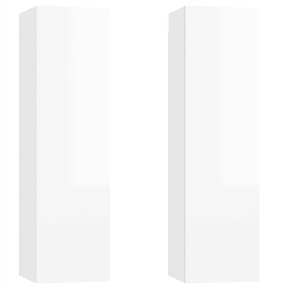TV 2 pcs High Gloss White 30.5x30x110 cm Chipboard