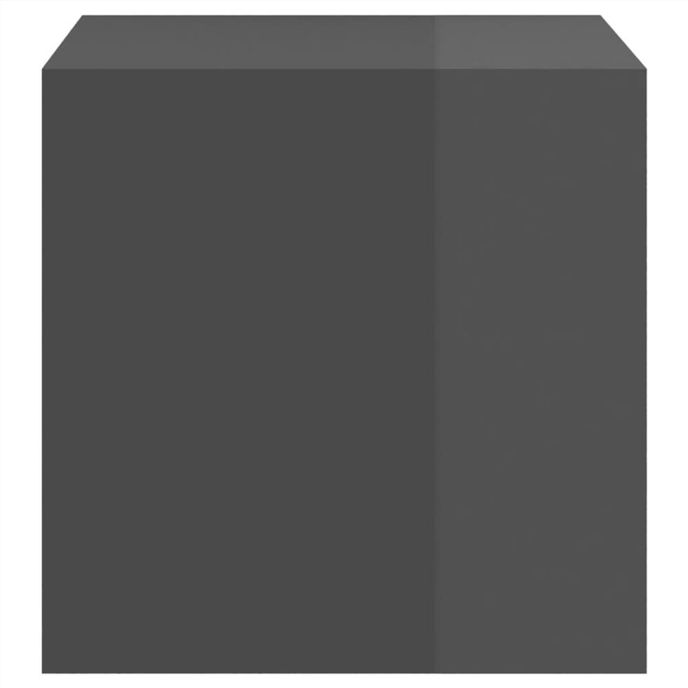 Wall Cabinet High Gloss Grey 37x37x37 cm Chipboard