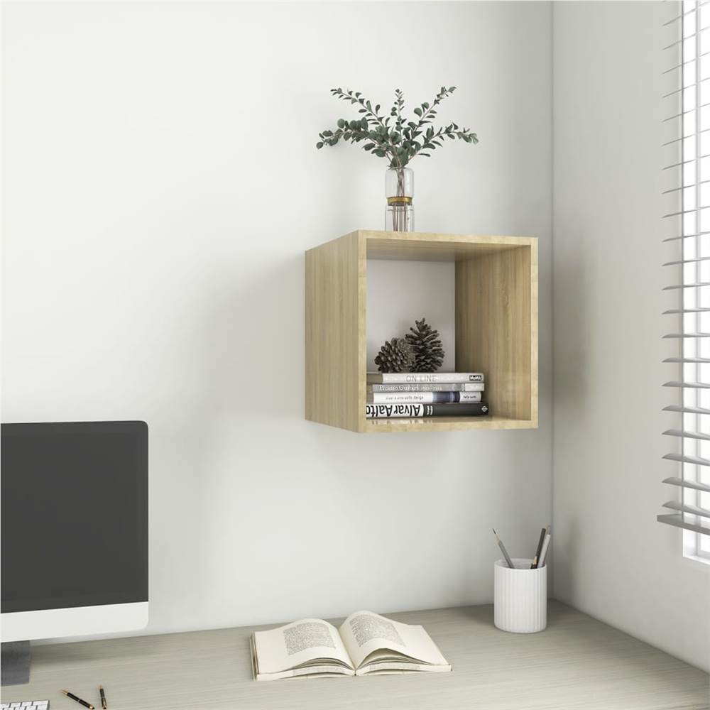 

Wall Cabinet White and Sonoma Oak 37x37x37 cm Chipboard