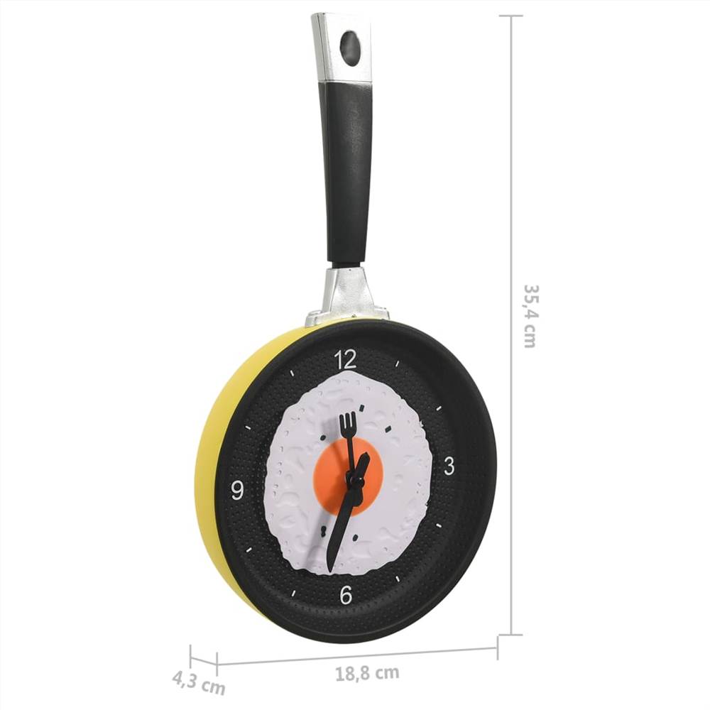 Wall Clock with Fried Egg Pan Design 18.8 cm