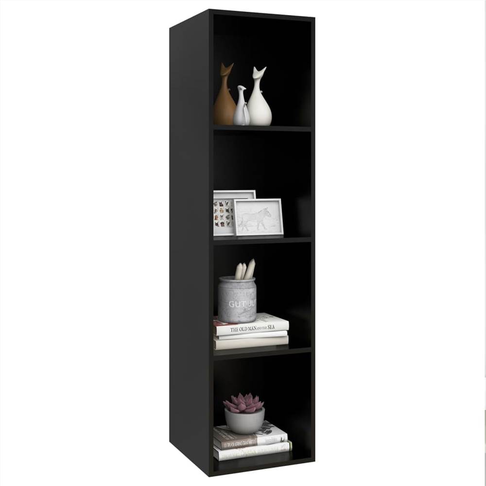 Wall-mounted TV Cabinet Black 37x37x142.5 cm Chipboard