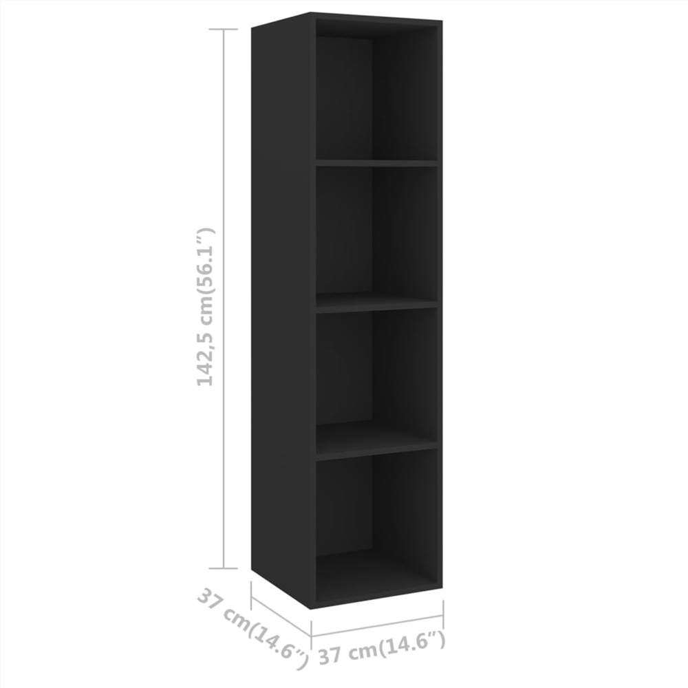 Wall-mounted TV Cabinet Black 37x37x142.5 cm Chipboard