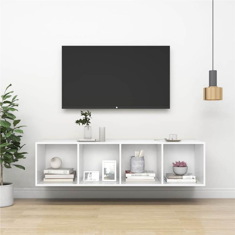

Wall-mounted TV Cabinet White 37x37x142.5 cm Chipboard