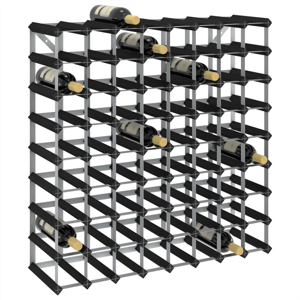 

Wine Rack for 72 Bottles Black Solid Pine Wood
