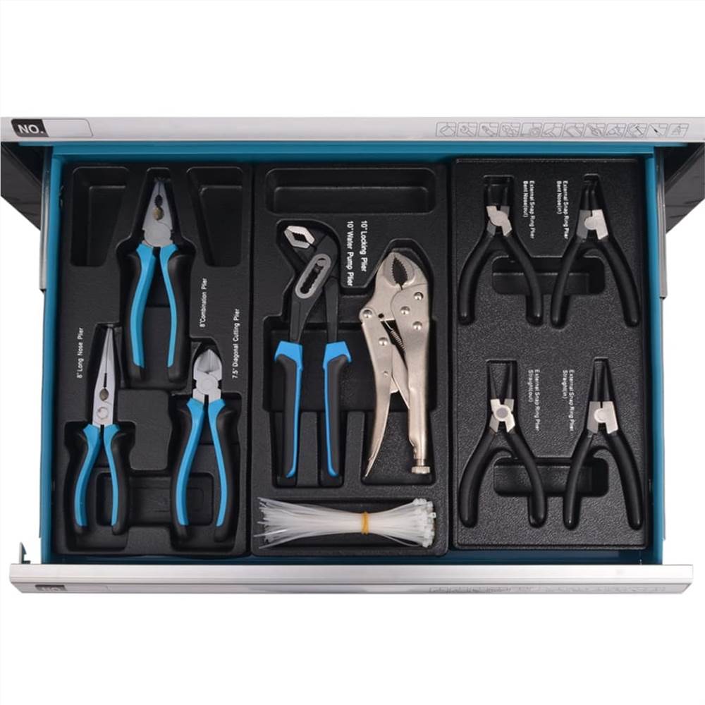Workshop Tool Trolley with 270 Tools Steel Blue