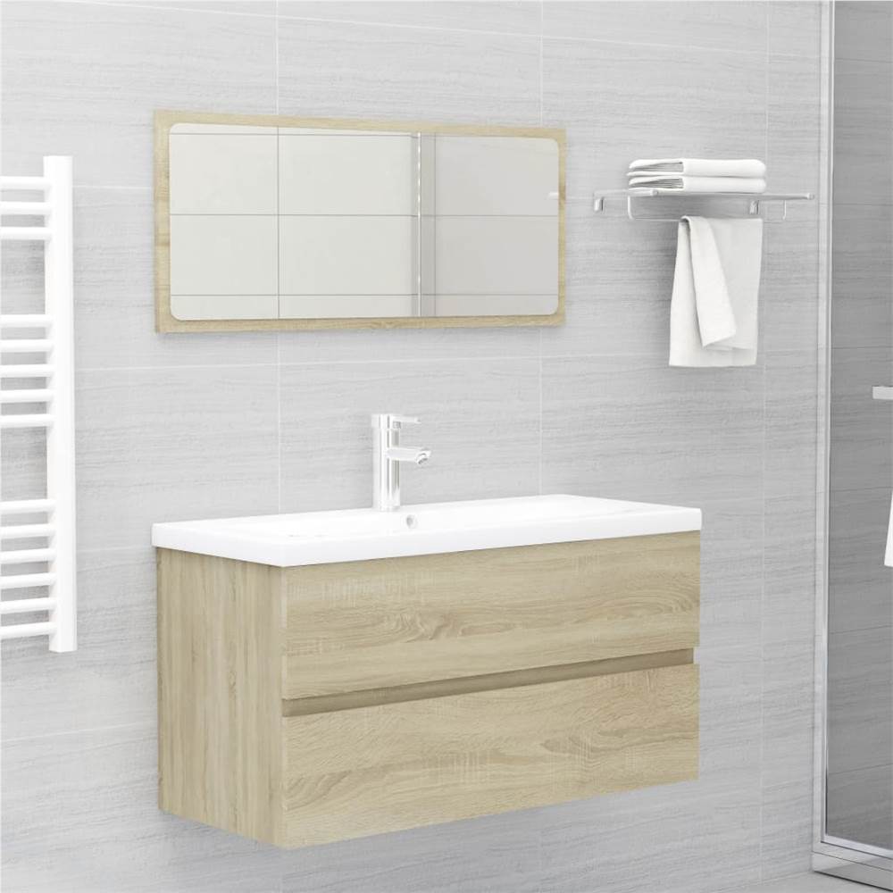 

2 Piece Bathroom Furniture Set Sonoma Oak Chipboard