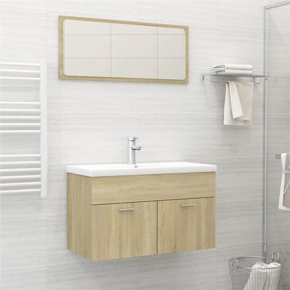 

2 Piece Bathroom Furniture Set Sonoma Oak Chipboard