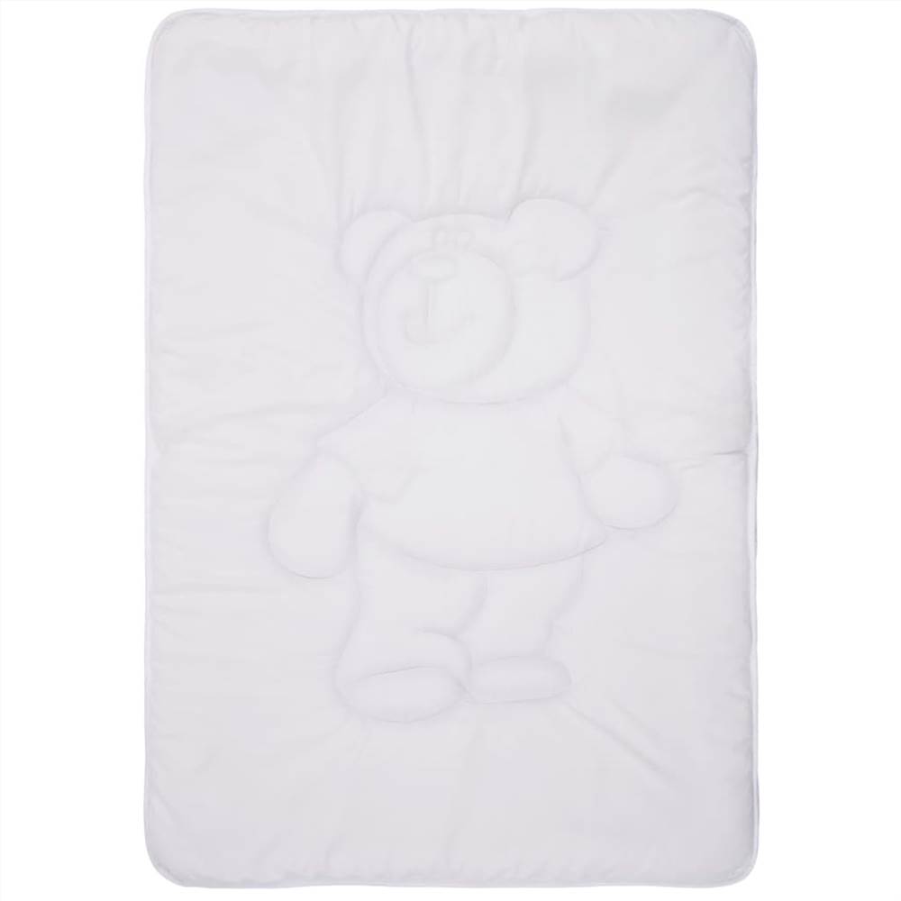 3 Piece Kids Duvets Set White 120x150 cm/40x60 cm