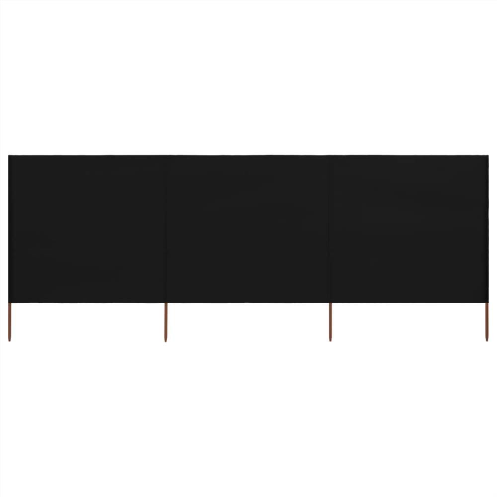 

3-panel Wind Screen Fabric 400x80 cm Black
