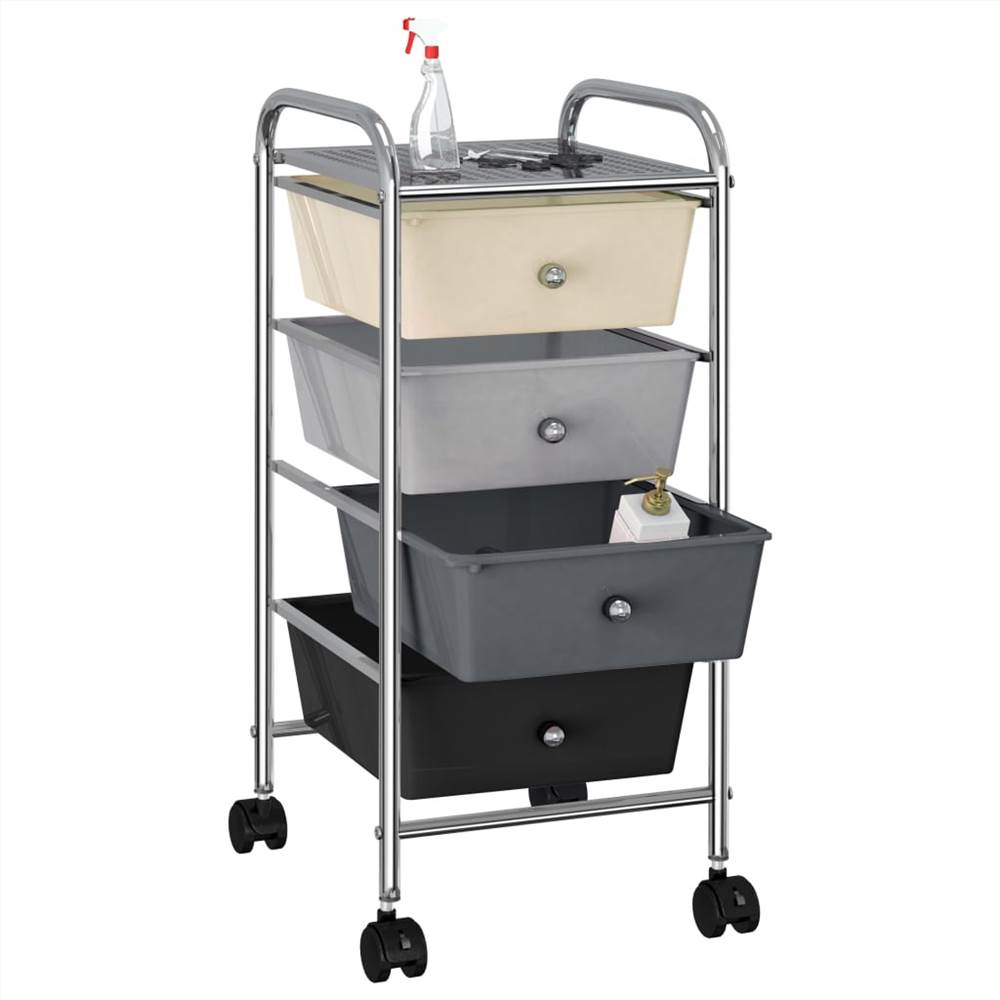 4-Drawer Mobile Storage Trolley Ombre Plastic