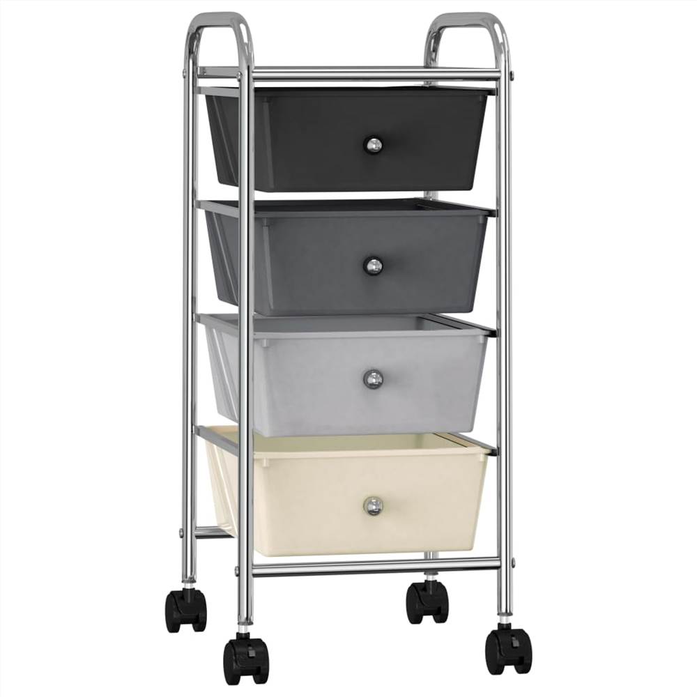 4-Drawer Mobile Storage Trolley Ombre Plastic