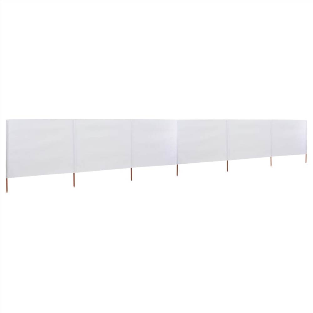 6-panel Wind Screen Fabric 800x120 cm Sand White