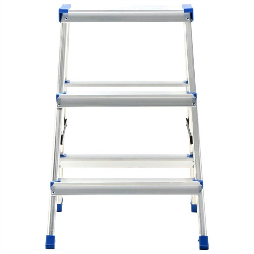 Aluminium Double-Sided Step Ladder 3 Steps 67 cm