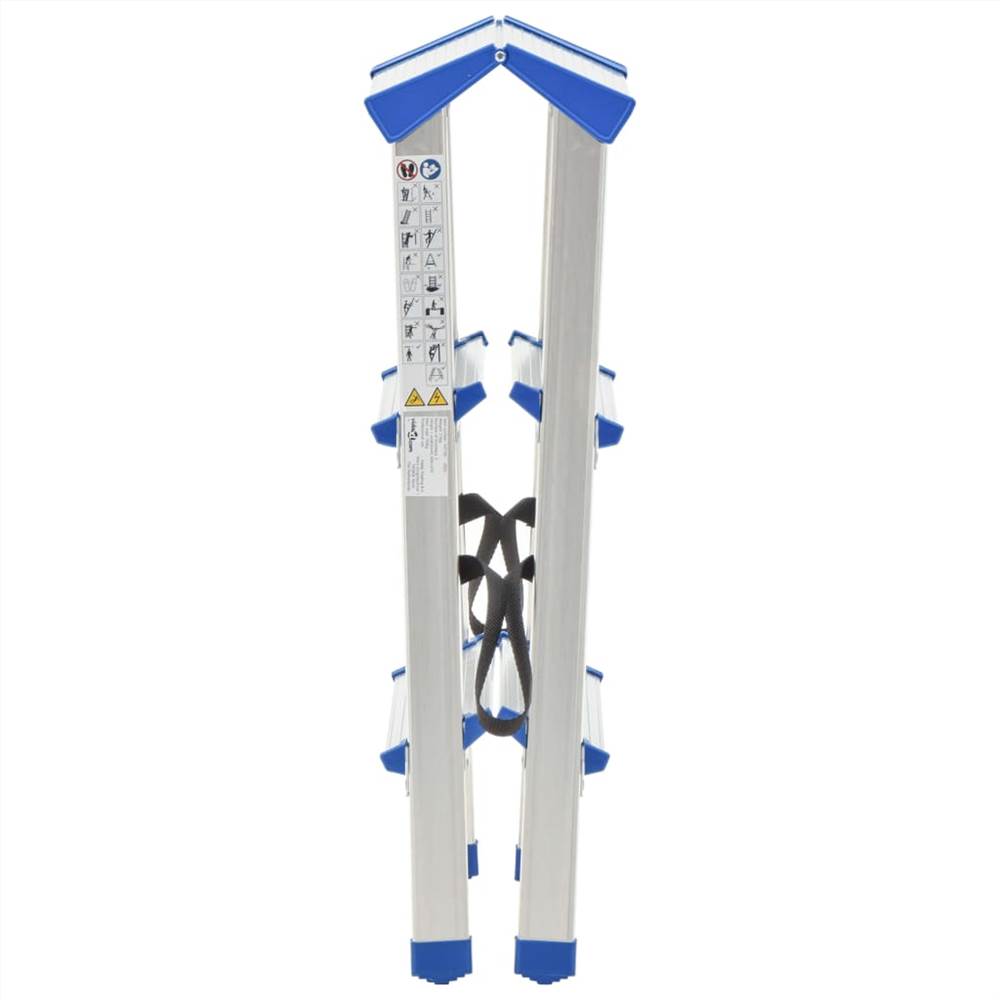 Aluminium Double-Sided Step Ladder 3 Steps 67 cm