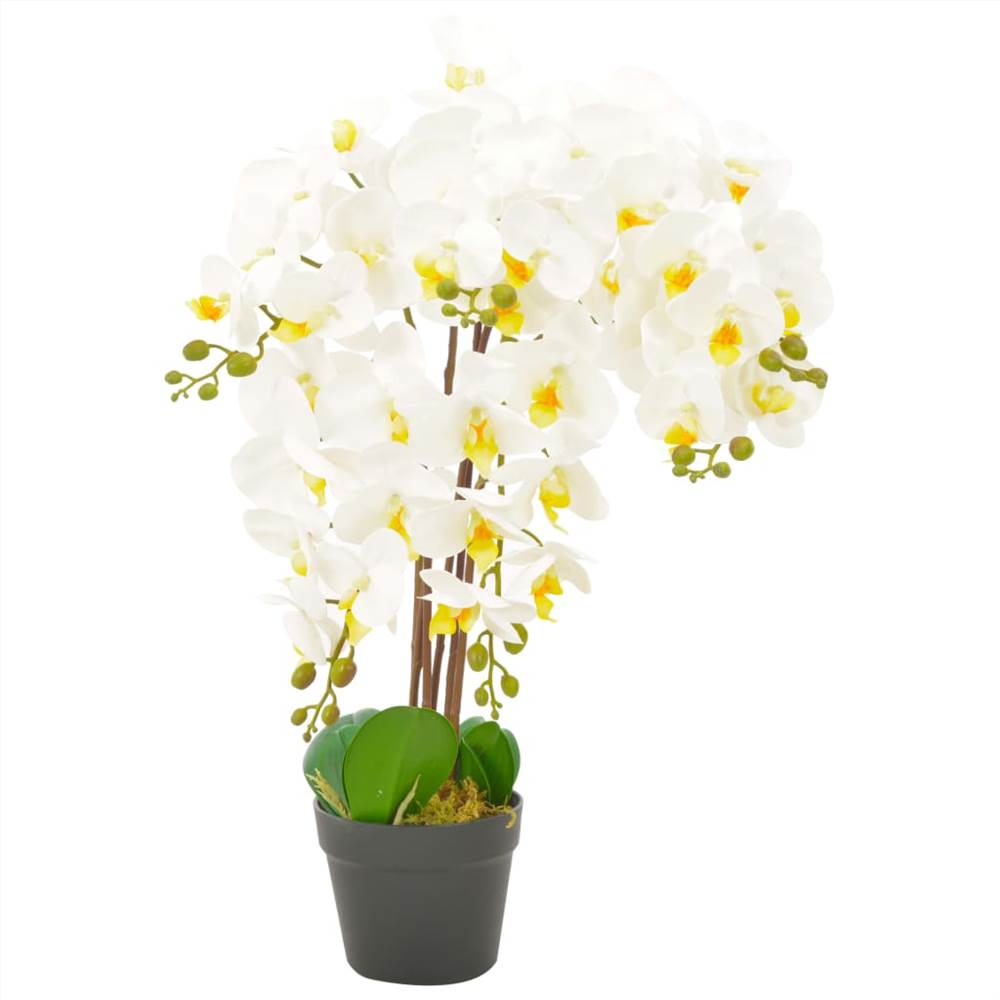Искусственное растение Орхидея в горшке Белый 60 см