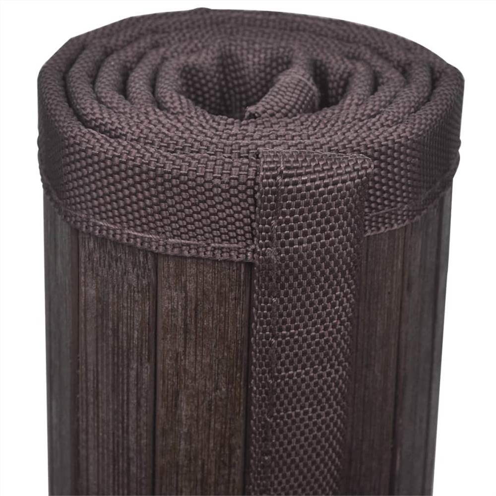 Bamboo Bath Mats 4 pcs 60x90 cm Dark Brown