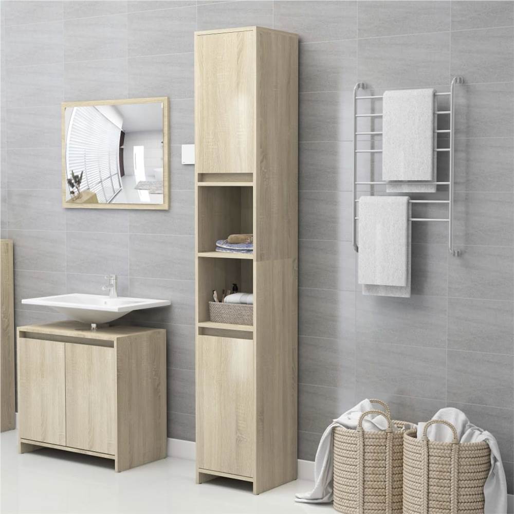 

Bathroom Cabinet Sonoma Oak 30x30x183.5 cm Chipboard