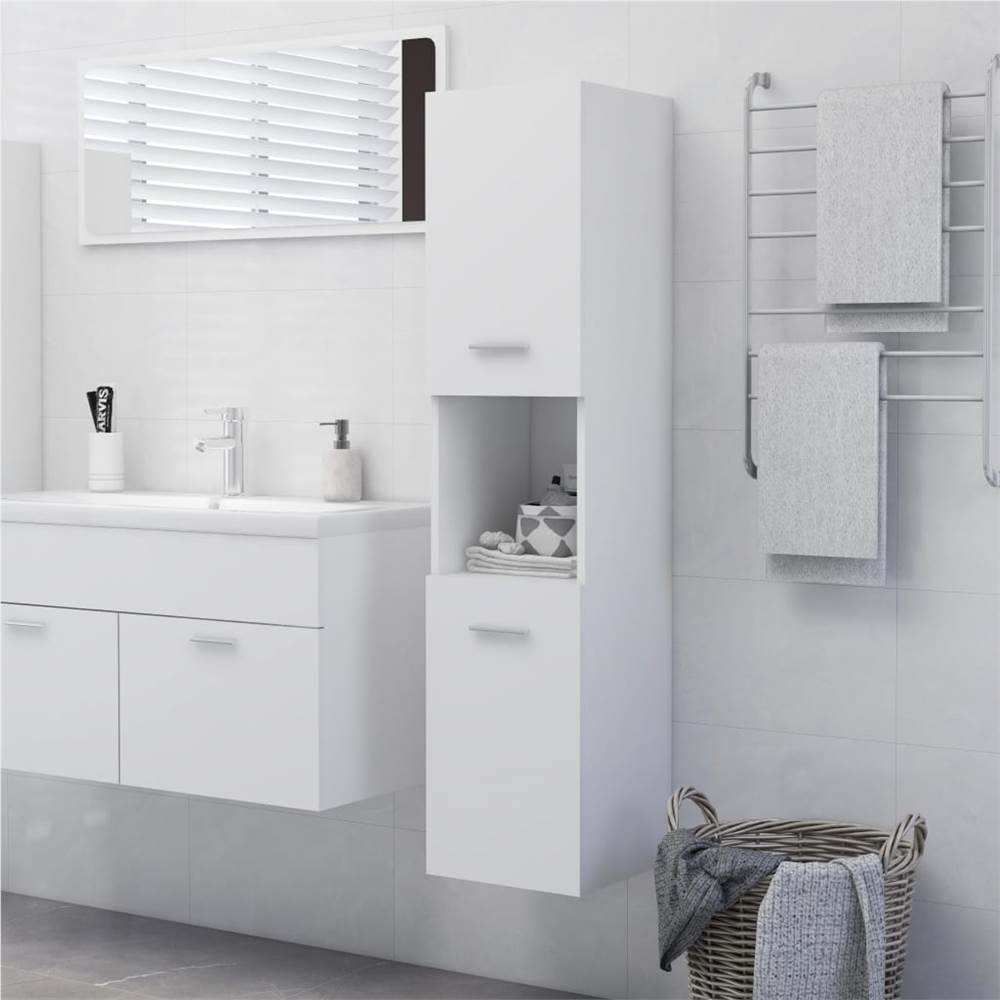 

Bathroom Cabinet White 30x30x130 cm Chipboard