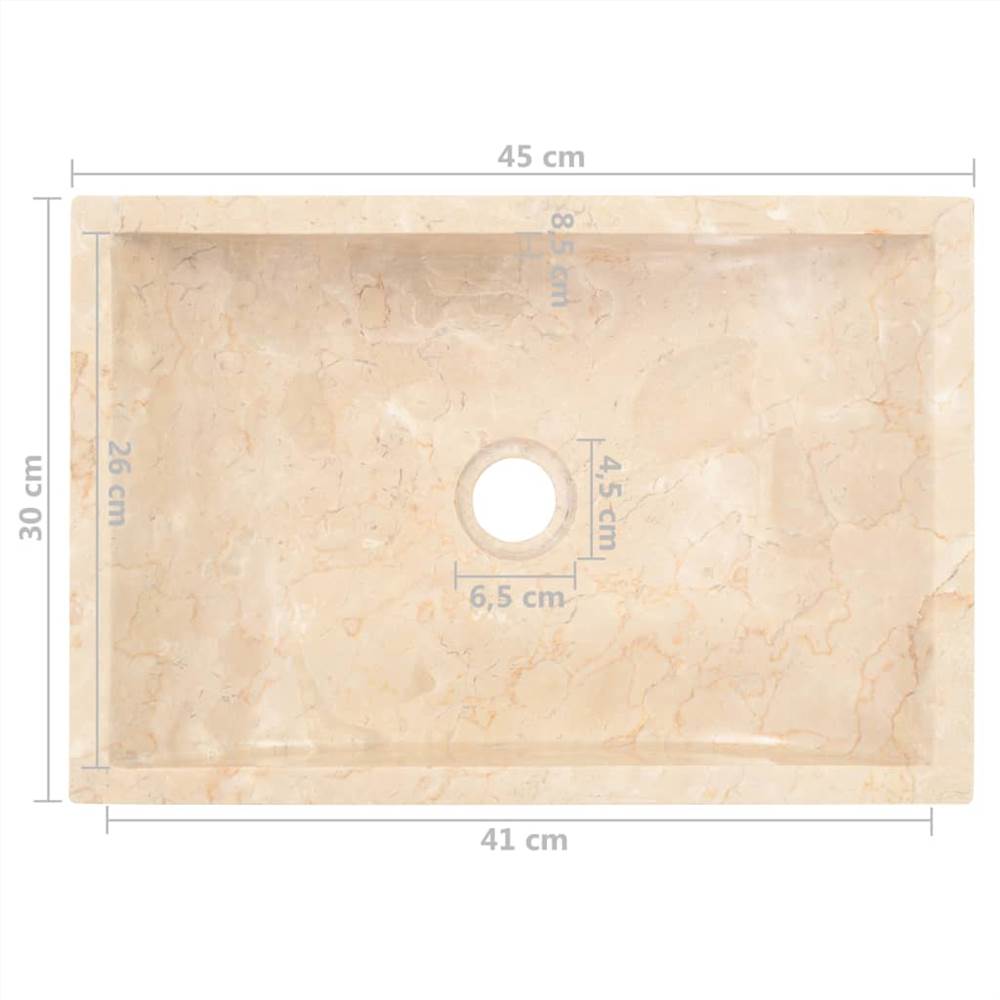 Bathroom Vanity Cabinet Solid Teak with Sink Marble Cream