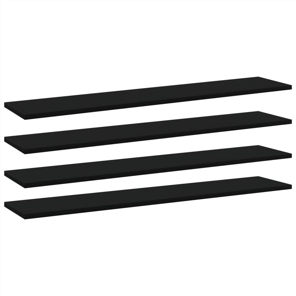 

Bookshelf Boards 4 pcs Black 100x20x1.5 cm Chipboard