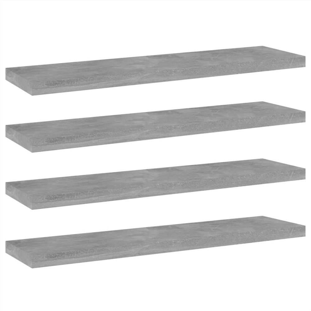 

Bookshelf Boards 4 pcs Concrete Grey 40x10x1.5 cm Chipboard